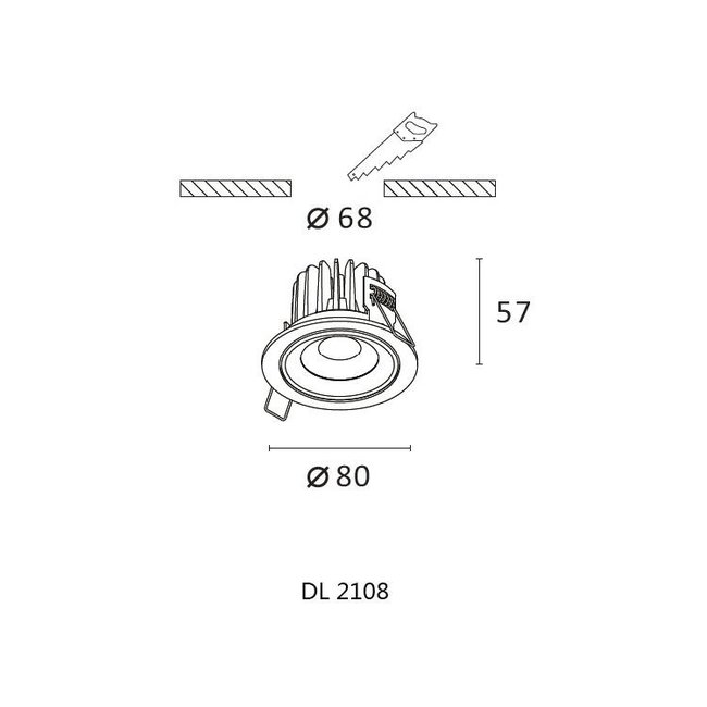 Artdelight Inbouwspot Venice DL 2108 - Mat Staal