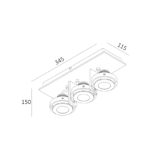 Artdelight Plafondlamp Meist 3L - Wit