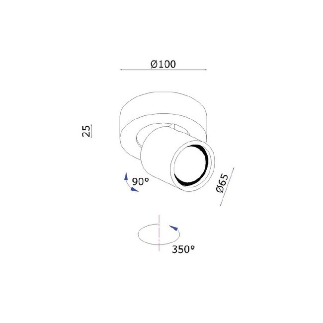 Artdelight Plafondlamp Laguna 1L Rond - Wit