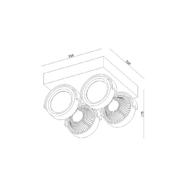 Artdelight Plafondlamp Dutchess LED 4L - Aluminium