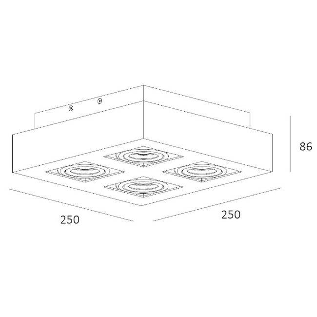Artdelight Plafondlamp Bosco 4L - Wit/Zwart