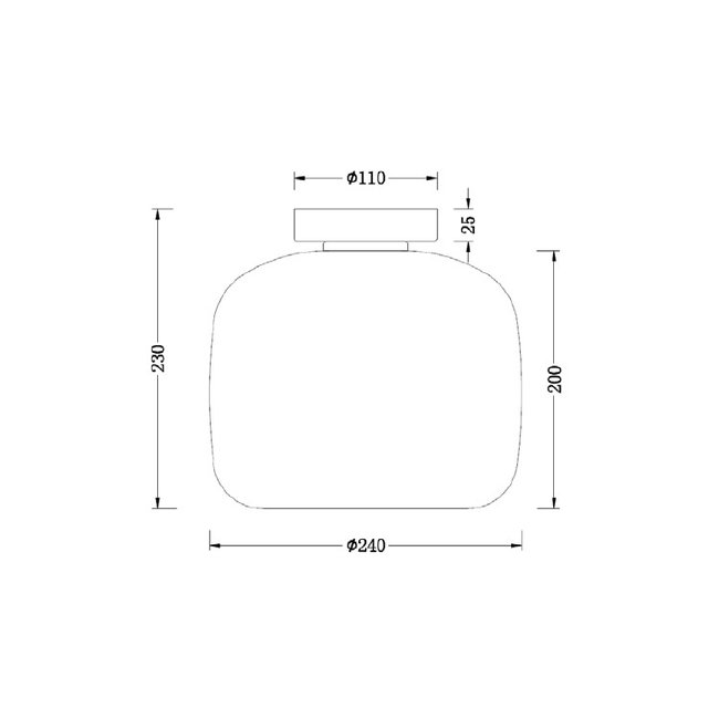 Artdelight Plafondlamp Preston 24cm - Amber