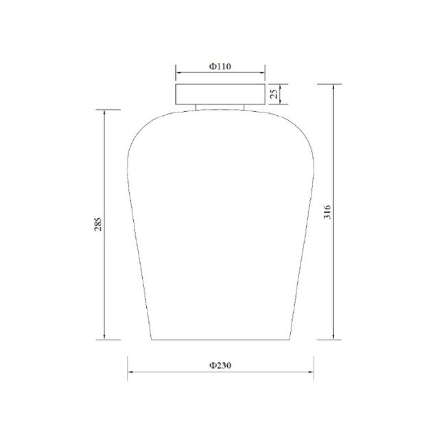 Artdelight Plafondlamp Tombo 23cm - Smoke Grijs