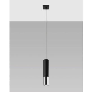 Sollux Hanglamp Loopez 1L - Zwart/Chroom