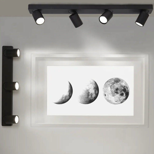 Lighting Collection Plafondlamp Moon 4L - Zwart