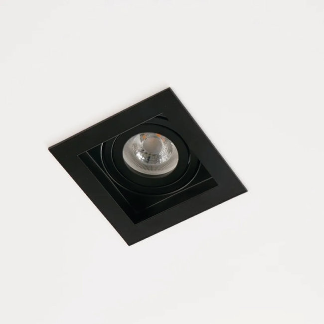Lighting Collection Inbouwspot Grid 1L - Zwart