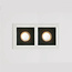 Lighting Collection Inbouwspot Grid 2L - Zwart/Wit