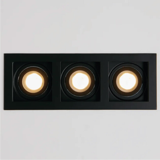 Lighting Collection Inbouwspot Grid 3L - Zwart