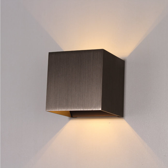 HELDR! Wandlamp Kubus - Gun Metal