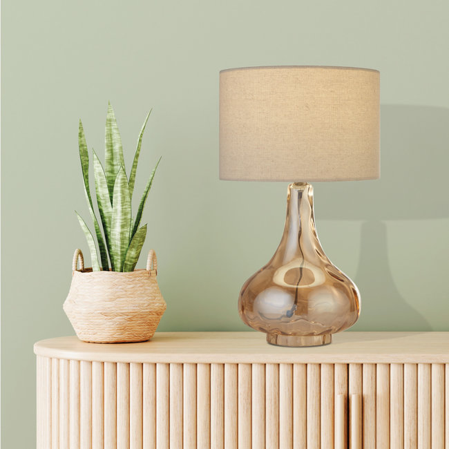 Searchlight Tafellamp Torino - Amber/Creme