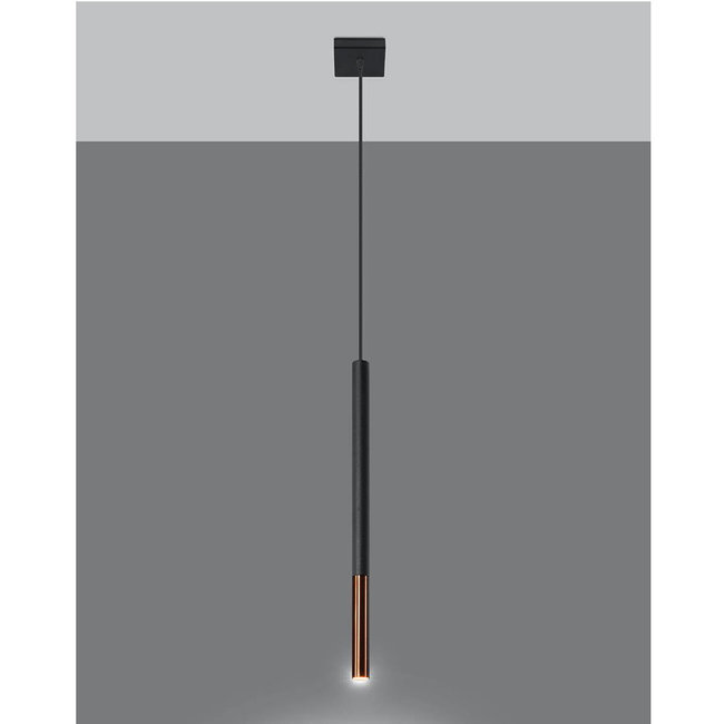 Sollux Hanglamp Mozaica 1L - Zwart/Koper