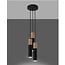 Sollux Hanglamp Pablo 3L - Zwart/Hout