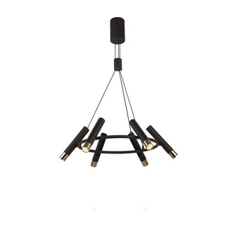 Searchlight Hanglamp Cylinder 6L - Zwart/Goud