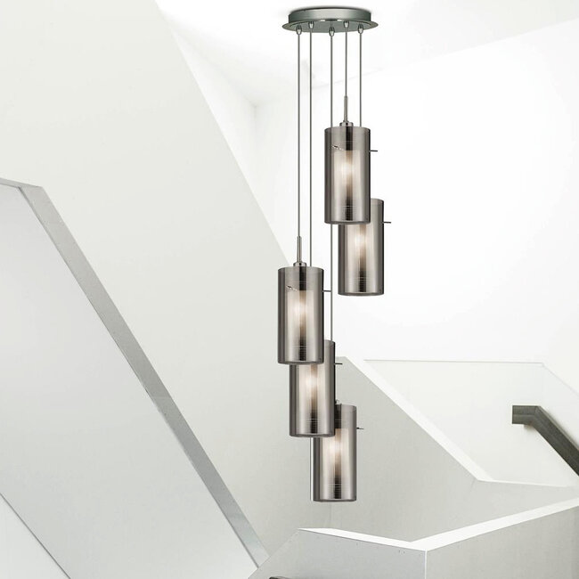 Searchlight Hanglamp Duo 2 5L Vide - Smoke