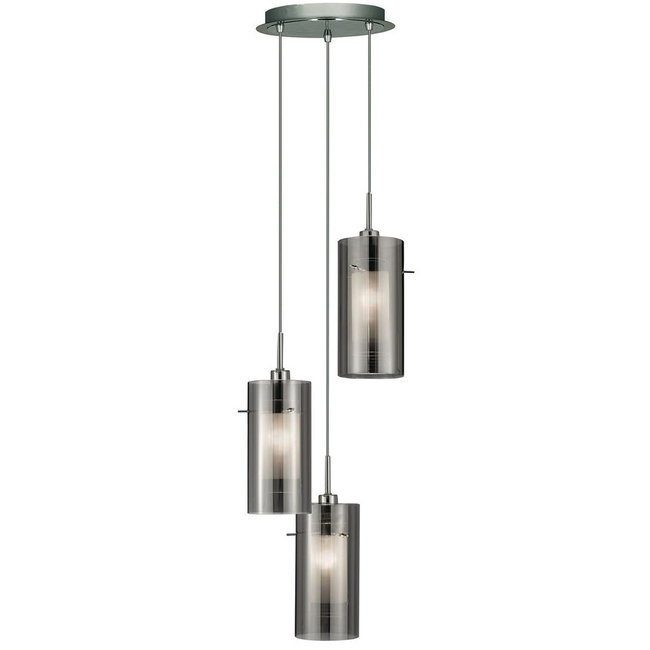 Searchlight Hanglamp Duo 2 3L Vide - Smoke