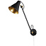 Searchlight Wandlamp Swing Arm - Zwart/Goud