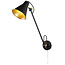 Searchlight Wandlamp Swing Arm - Zwart/Goud