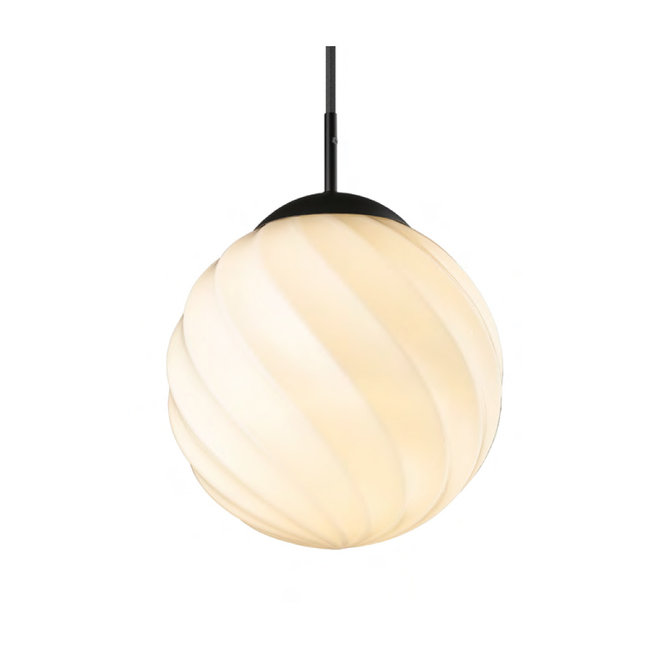 Halo Design Hanglamp Twist Ball 25cm - Opaal/Zwart