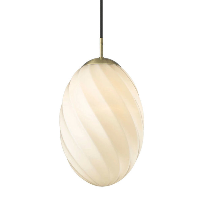Halo Design Hanglamp Twist Egg 25cm - Opaal/Messing