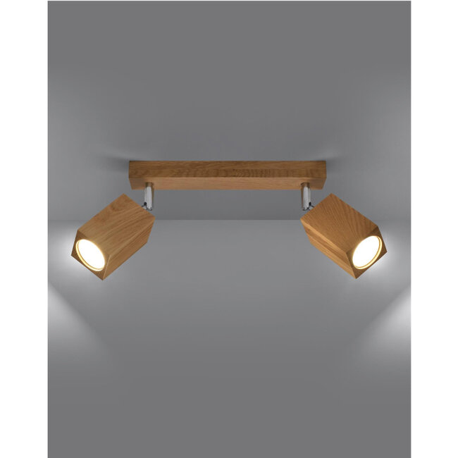 Sollux Plafondlamp Keke 2L - Hout