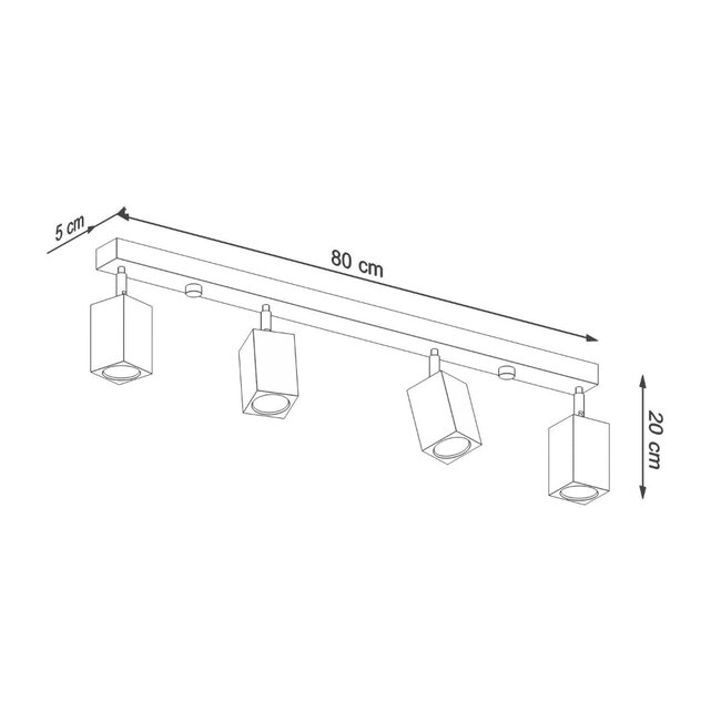 Sollux Plafondlamp Keke 4L - Hout