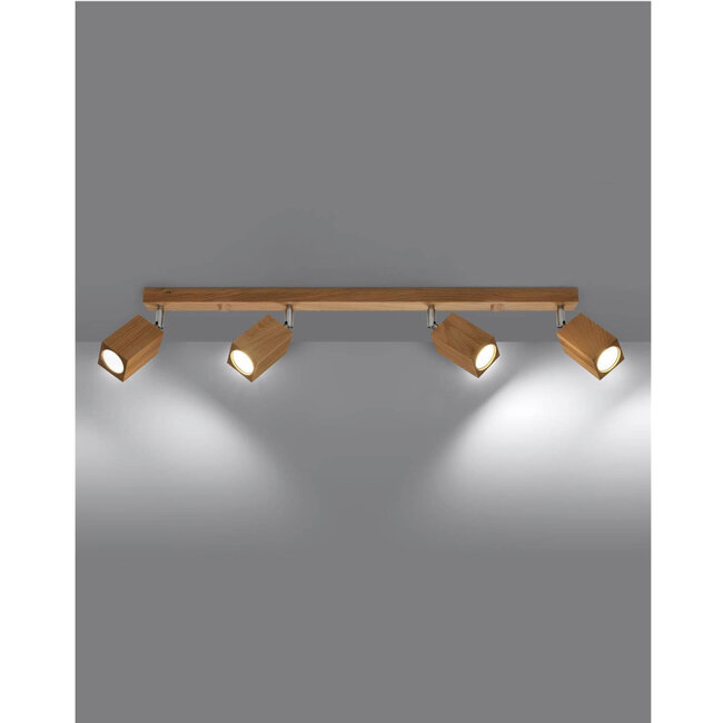 Sollux Plafondlamp Keke 4L - Hout