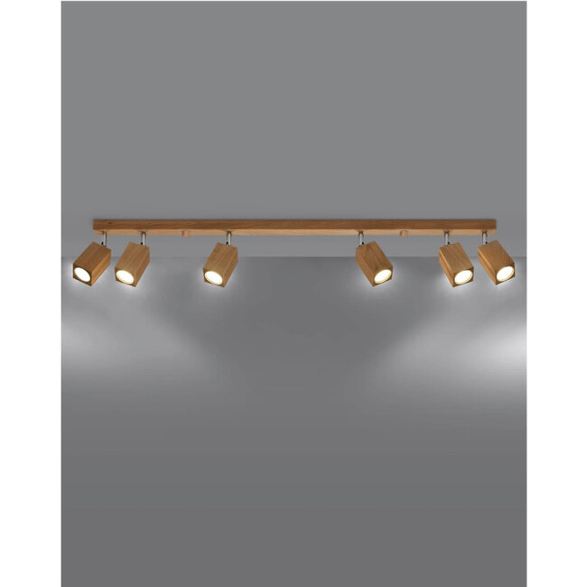 Sollux Plafondlamp Keke 6L - Hout