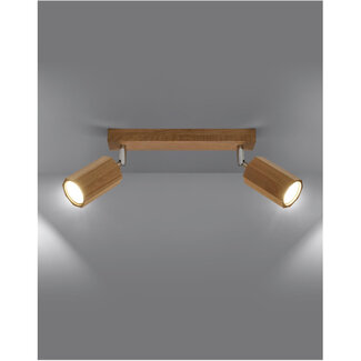 Sollux Plafondlamp Zeke 2L - Hout