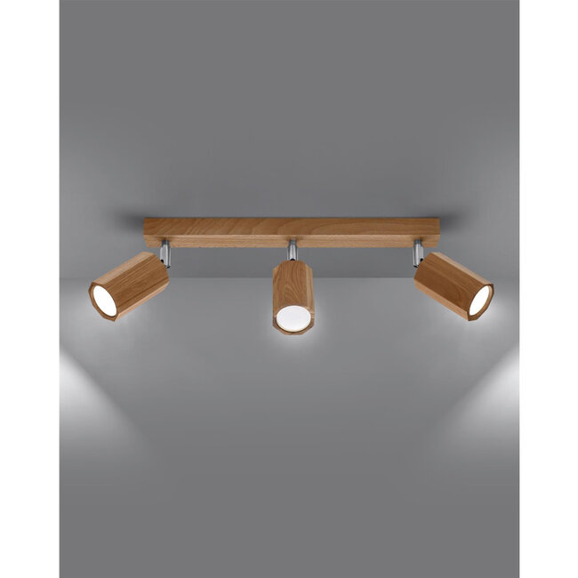 Sollux Plafondlamp Zeke 3L - Hout