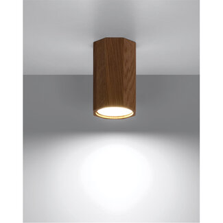 Sollux Plafondlamp Zeke 10cm - Hout