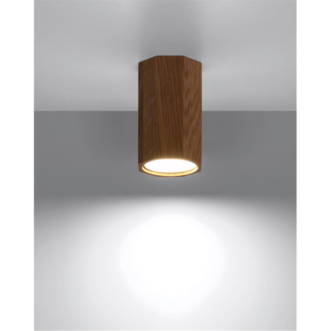 Sollux Plafondlamp Zeke 10cm - Hout