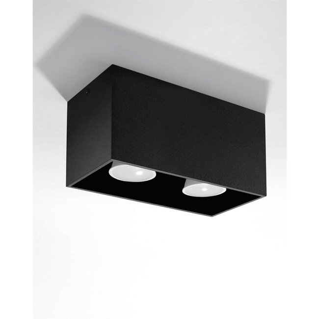 Sollux Plafondlamp Quad 2L - Zwart