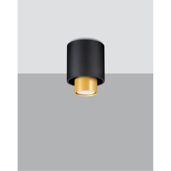 Sollux Plafondlamp Nesi - Zwart/Goud