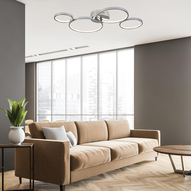 Searchlight Plafondlamp Solexa 4L - Chroom