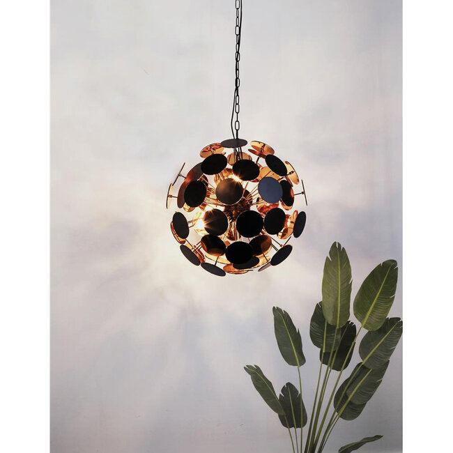 Searchlight Hanglamp Discus XL - Zwart/Goud