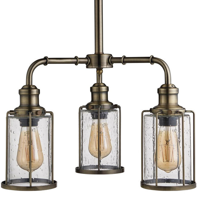 Searchlight Hanglamp Pipes 3L Antiek Brons