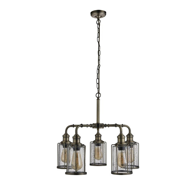 Searchlight Hanglamp Pipes 5L Antiek Brons