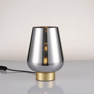 Artdelight Tafellamp Round Goud + Glas Tombo