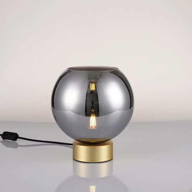 Artdelight Tafellamp Round Goud + Glas Marino