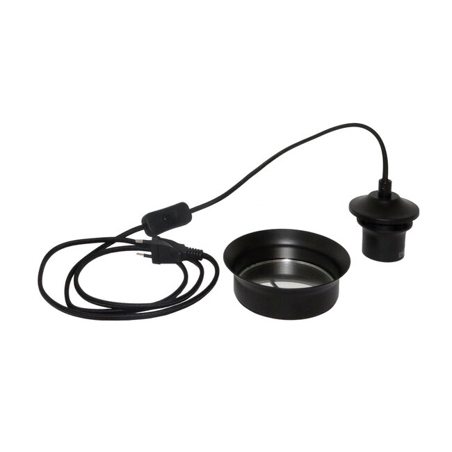 Artdelight Tafellamp Mirror Ring Zwart + Glas Marino