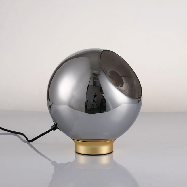 Artdelight Tafellamp Mirror Ring Goud + Glas Marino