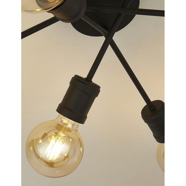 Searchlight Plafondlamp Dance 6L - Zwart