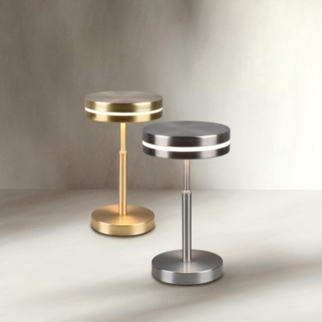 Trio Leuchten Tafellamp Franklin - Mat Staal