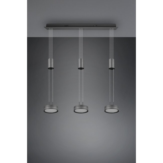 Trio Leuchten Hanglamp Franklin 3L - Antraciet