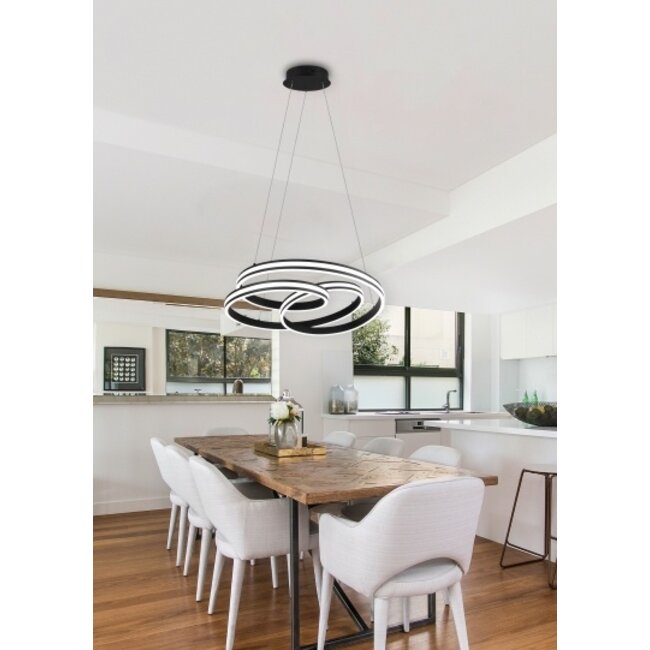 Trio Leuchten Hanglamp Nuria - Mat Zwart