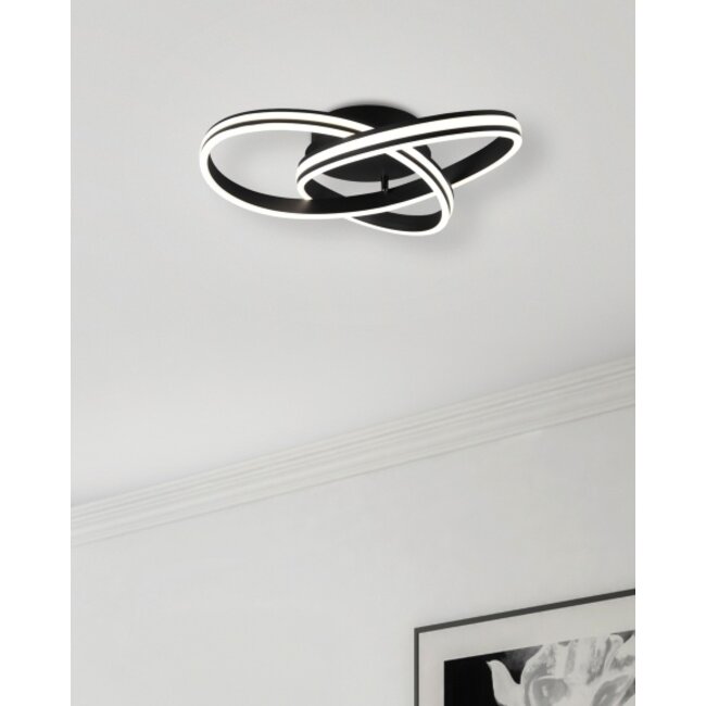 Trio Leuchten Plafondlamp Yara - Mat Zwart