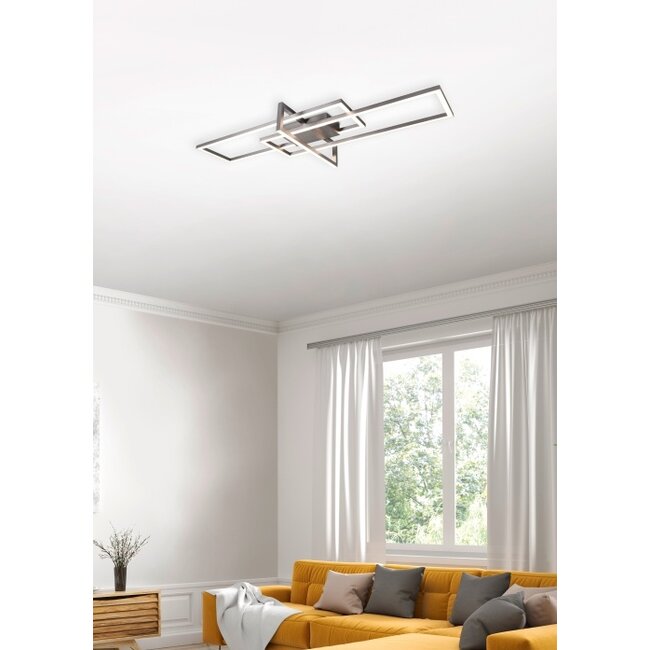 Trio Leuchten Plafondlamp Salinas - Mat Staal