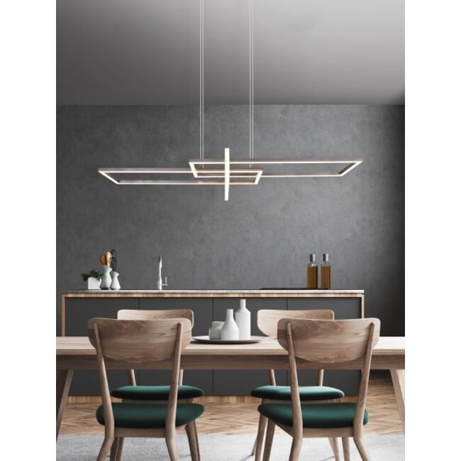 Trio Leuchten Hanglamp Salinas - Mat Staal