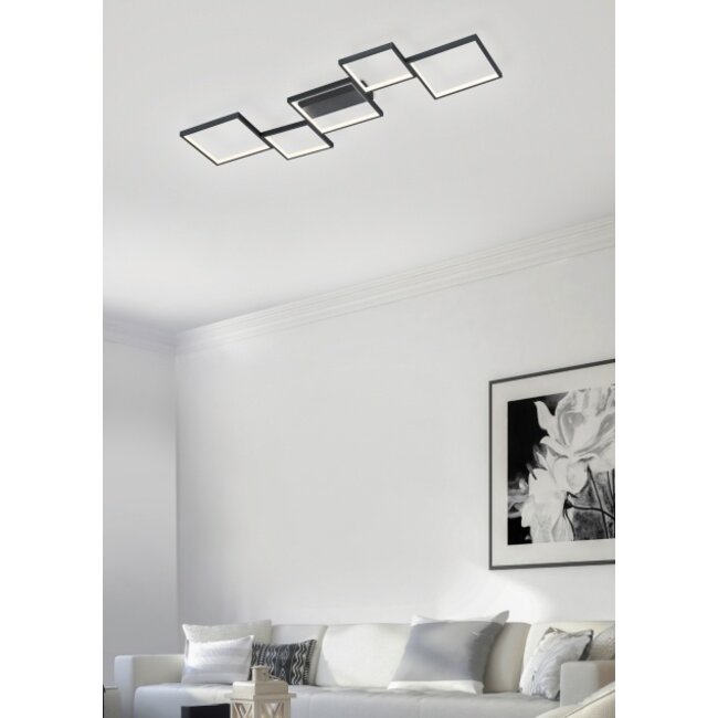 Trio Leuchten Plafondlamp Sorrento 5L - Mat Zwart