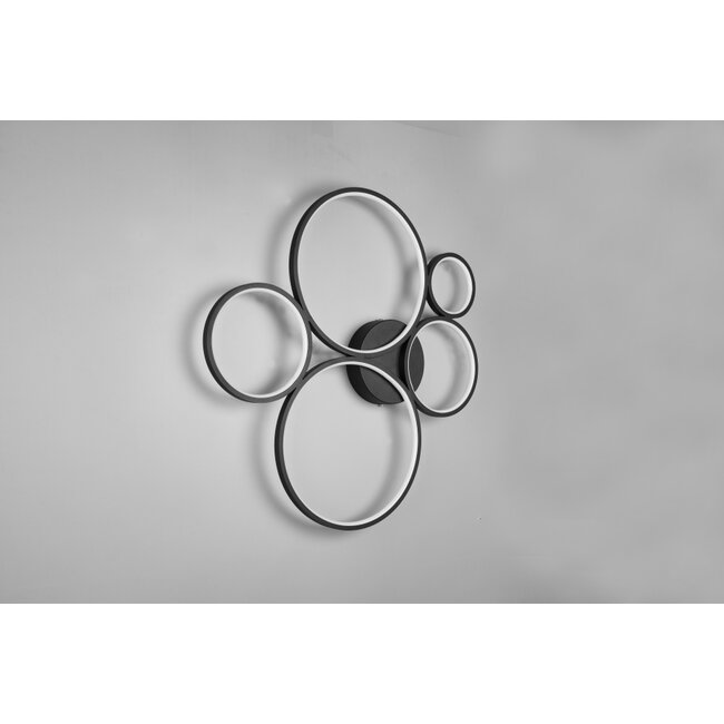 Trio Leuchten Plafondlamp Rondo 5L - Mat Zwart